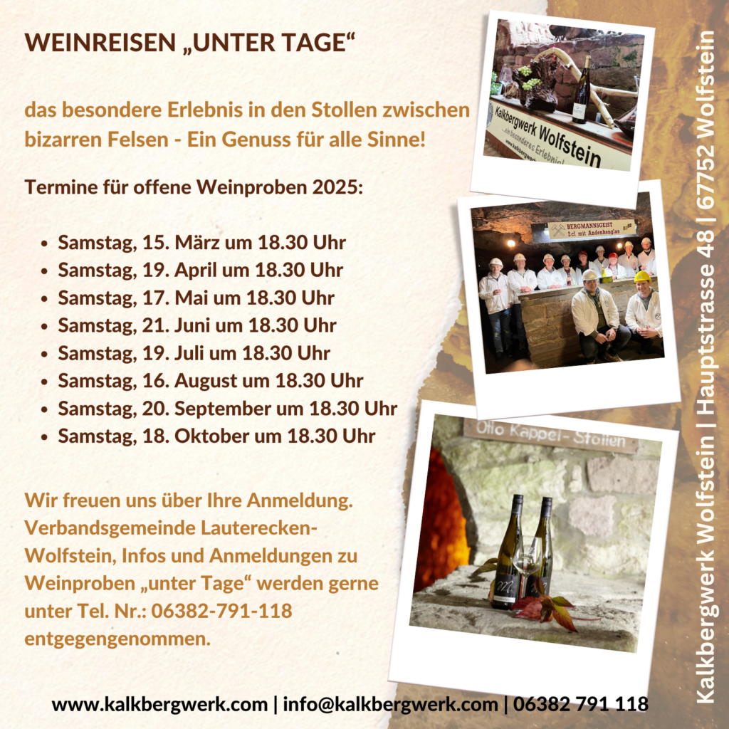 Offene Weinprobe „unter Tage“