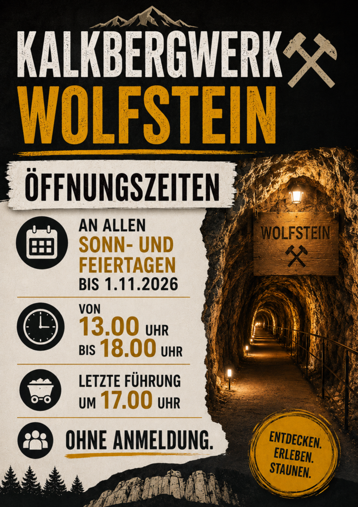 Kalkbergwerk - geöffnet an Sonn- und Feiertagen!